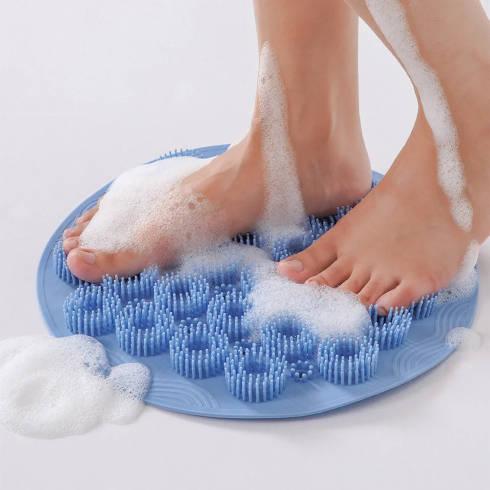

Foot Massage Mat Back Bath Brush Scrubber Suction Cup Hands Free Shower Wall Mounted Pad Bathroom Stickers Body Man