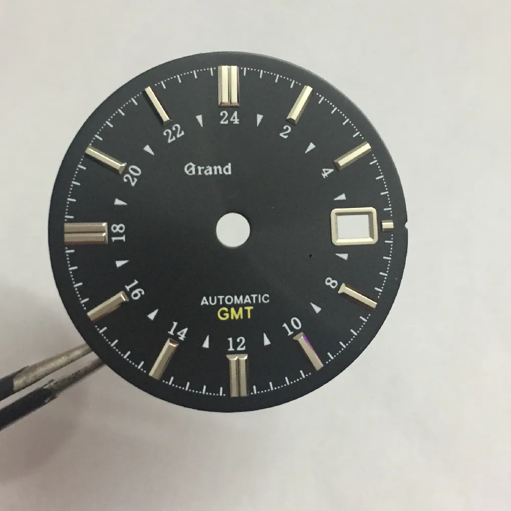 31mm dial white blue no luminous watch accessories GS literally for Japan GMT NH34 mechanical movement watch modification