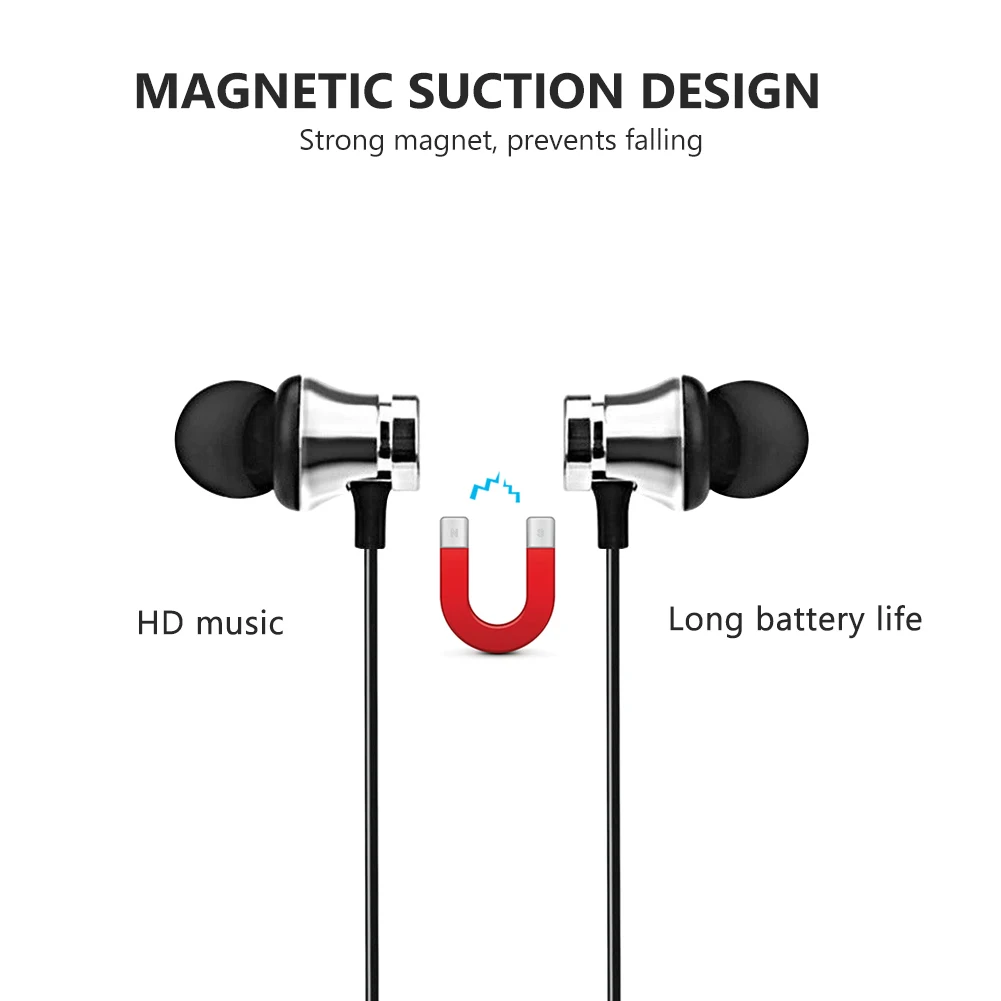 Беспроводные Bluetooth-наушники Спортивные магнитные наушники Наушники для IPhone Xiaomi