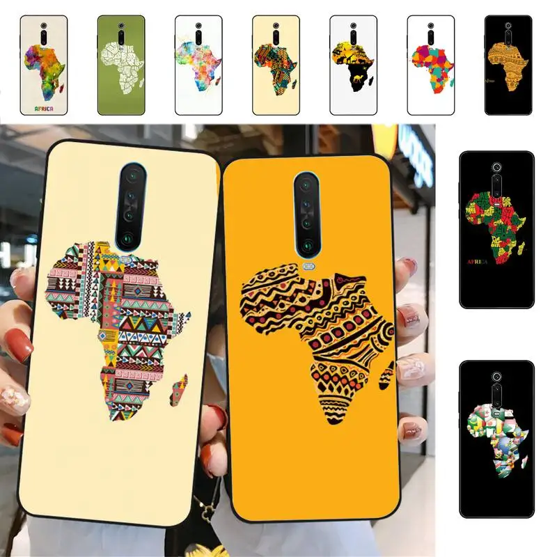 

Yinuoda Africa Map Geography Painted Phone Case for Redmi 5 6 7 8 9 A 5plus K20 4X S2 GO 6 K30 pro