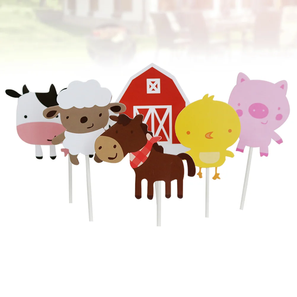 

12pcs Birthday Cake Insertion Farm Small Animals Fruit Decoration Picks