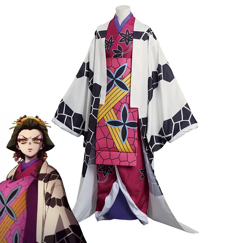 

Demon Slayer Daki Cosplay Kimono Outfit Juuni Kitsuki Sixth Women's Anime Clothing Kimetsu no Yaiba: Yuukaku-hen Costume