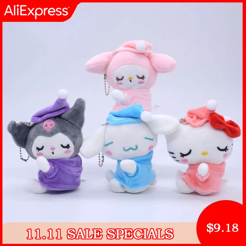 

4 шт., мягкие плюшевые куклы Hello Kitty, 12 см