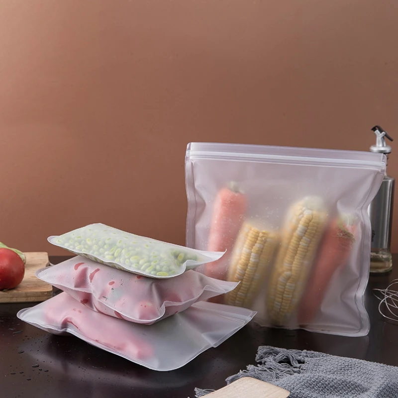 

Reusable Silicone Food Storage Bags Self-sealing Food Container Refrigerator Fresh Bag Kitchen Storage And Organization