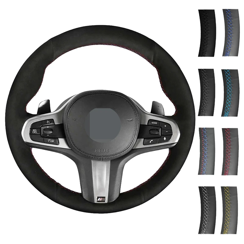 

DIY Car Steering Wheel Cover Hand-stitched For BMW G30 525i 530i 530d M550i M550d 2017 2018 G32 630i 640i M Braiding Customized