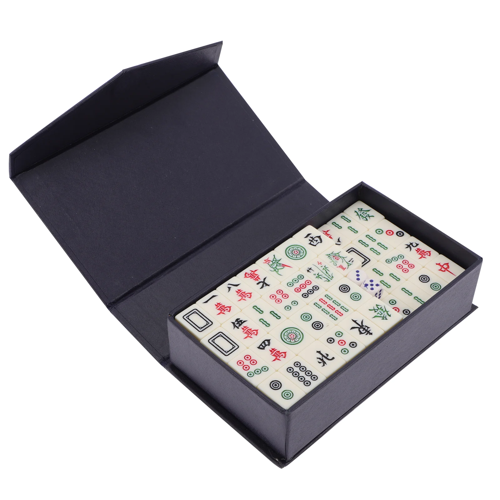 

Mahjong Set Mini Chinese Game Tileboard Dicesjong Travel Traditional Mahjongg Portable Camping Tiles Jongg