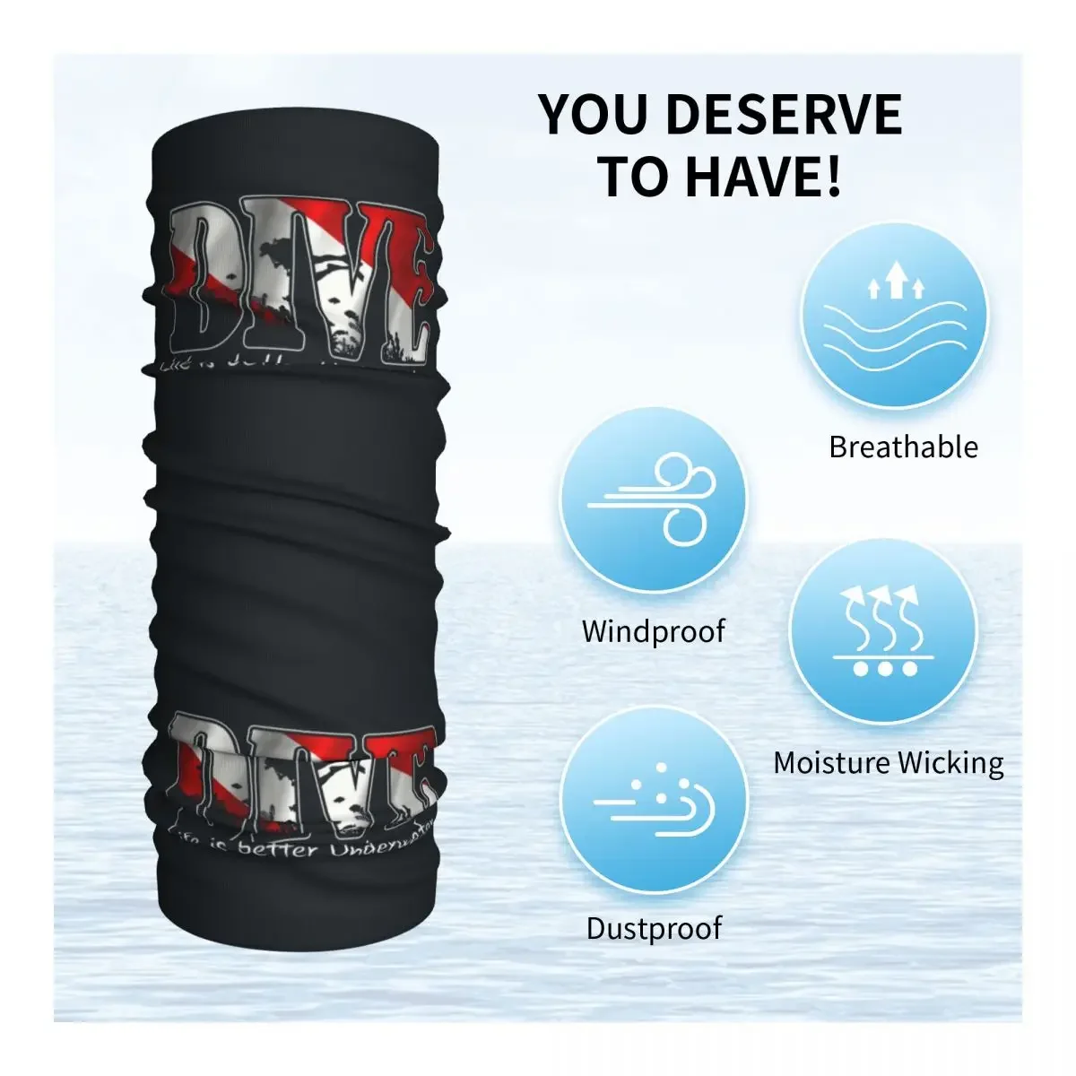 Бандана для подводного плавания зимняя Шейная теплая Мужская ветрозащитная