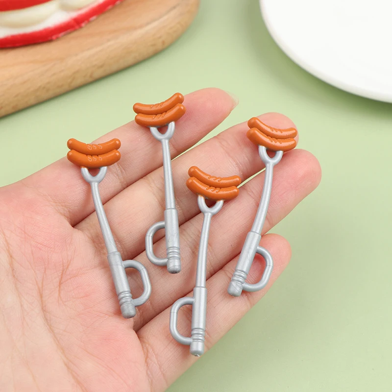 

2pcs Miniature Dollhuse Mini Pretend Play Food Toy Accessories Simulation BBQ For Doll House Kitchen Decor