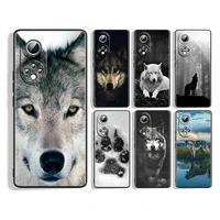 cool black wolf print silicone cover for honor 60 50 se 30 3i 20 20s 10 10i 10x 9x 8x 8a 7a pro lite phone case coque
