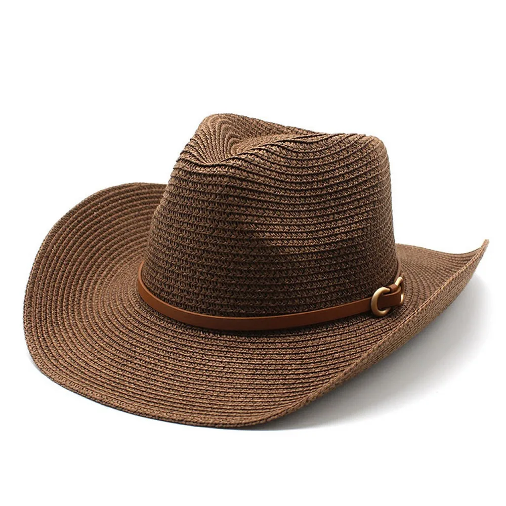 

Summer Unisex Sun Hats Weaving Straw Caps For Women And Men 57-58cm Solid Color Curved Brim Thin Straps Breathable TY0194