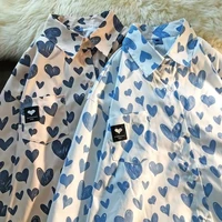 spring summer 2022 women fashion blouse female elegant heart print shirt korean blouse for women clothing for women