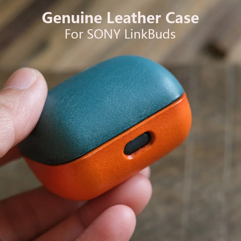 

Чехол из натуральной кожи для SONY LinkBuds, роскошный чехол из натуральной кожи, сделанный на заказ, ручная работа, чехол для LinkBuds, чехол для Bluetooth ...