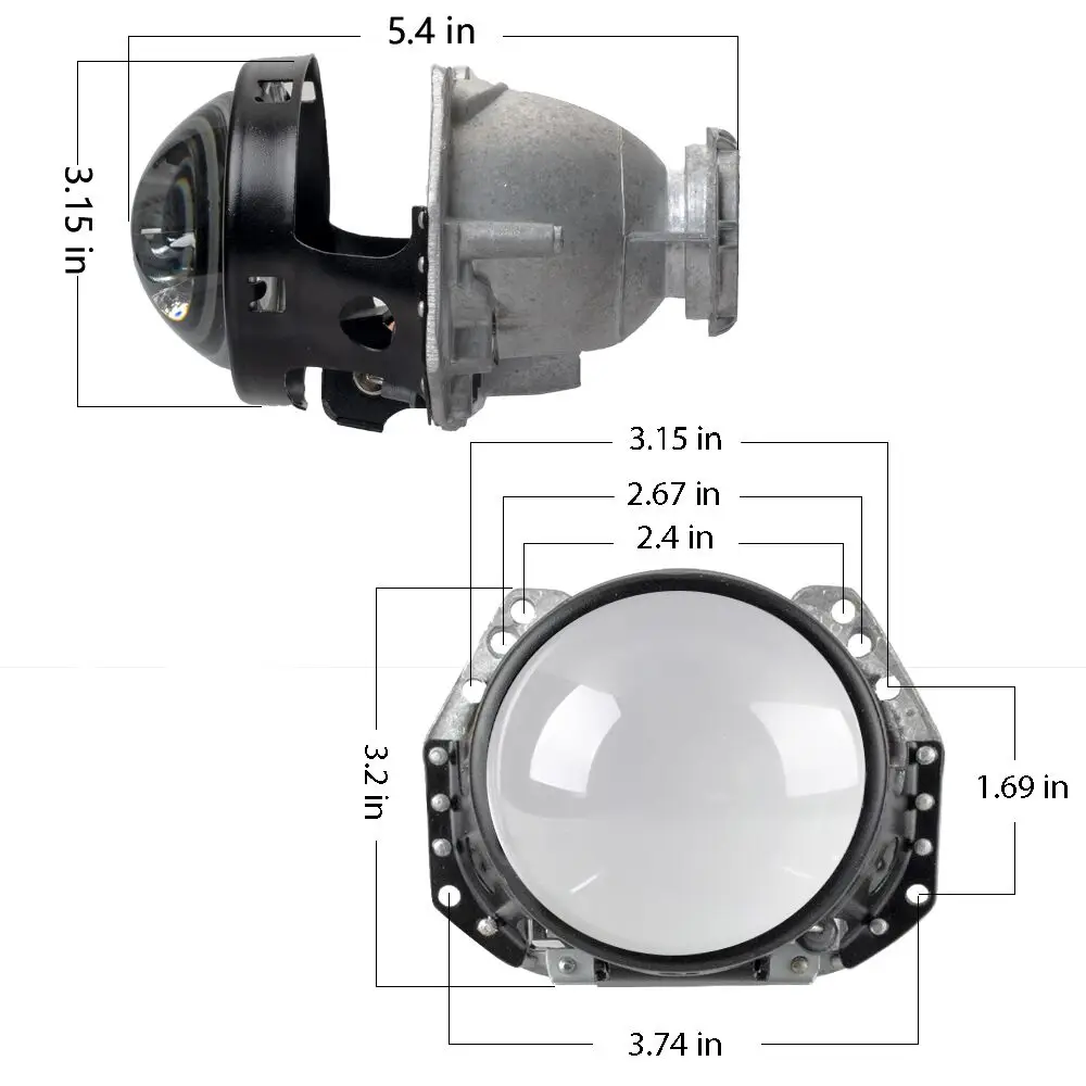 Пара биксеноновых линз проектора 3 0 HID Hella 3R G5 HD фары на замену автомобильные