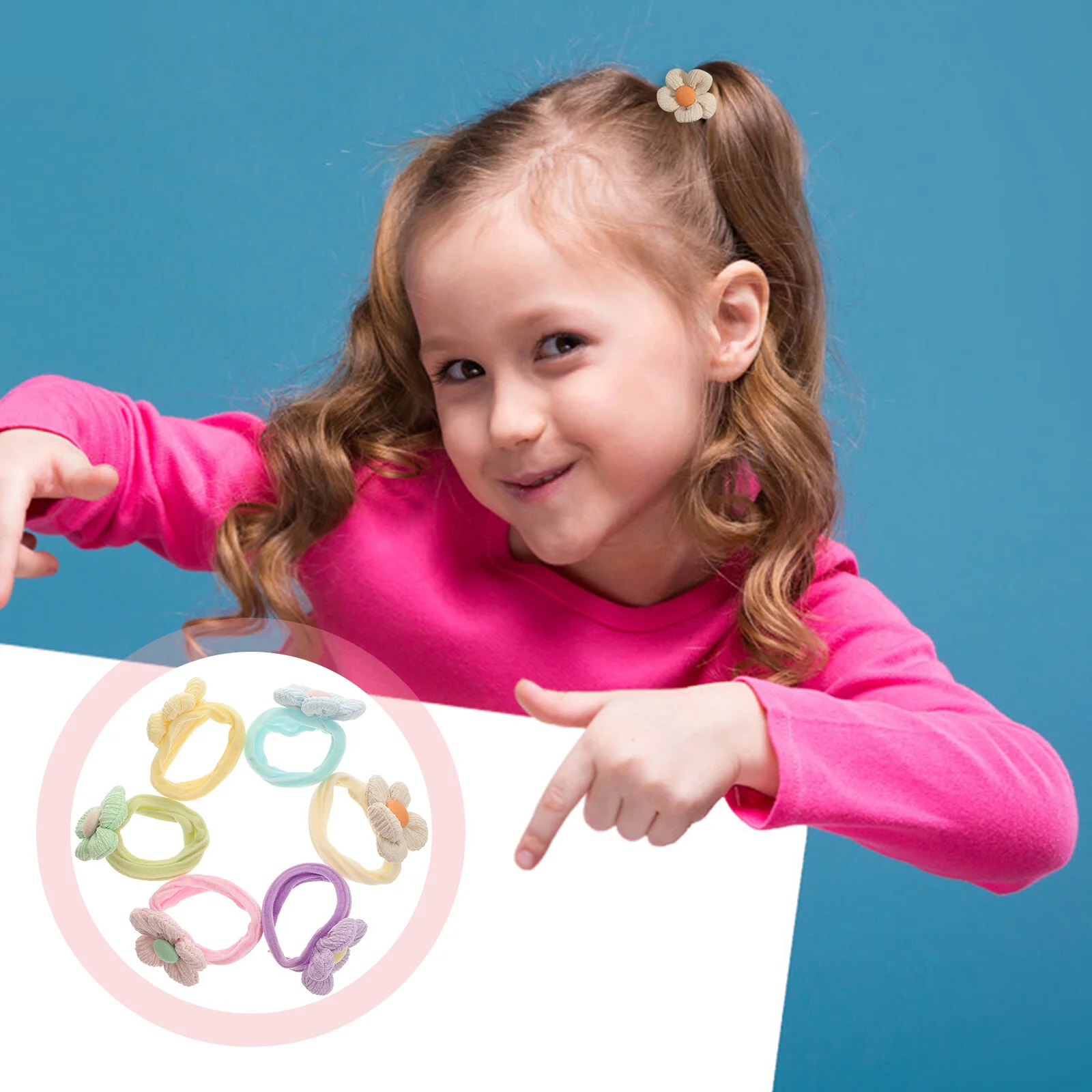 

6 Pcs Hair Accessories For Kids Baby Toddler Tie Head Bands Girls Rope Ties Rubber Ponytail Holders Child Little