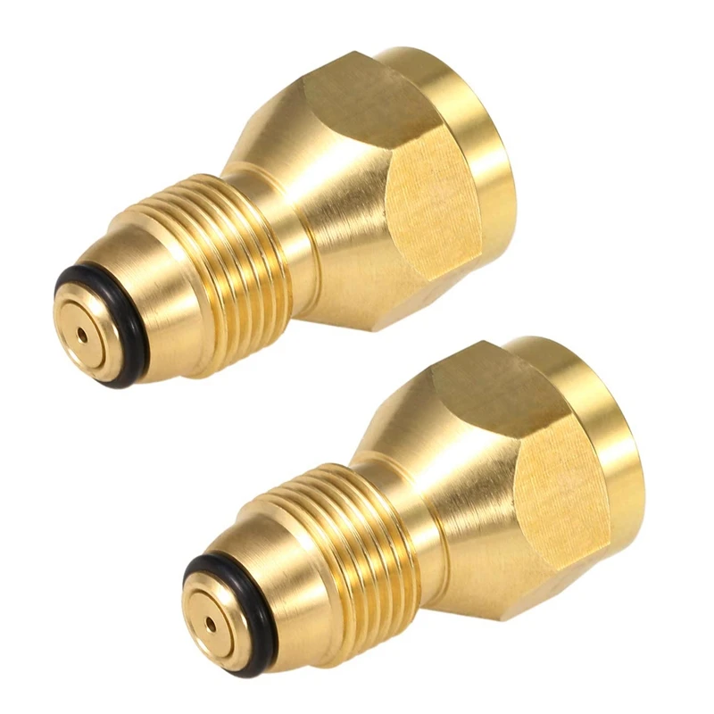 

Латунный адаптер для заправки пропана на открытом воздухе, 2 шт, соединитель цилиндра для газовой горелки, 1 фунт, латунное соединение