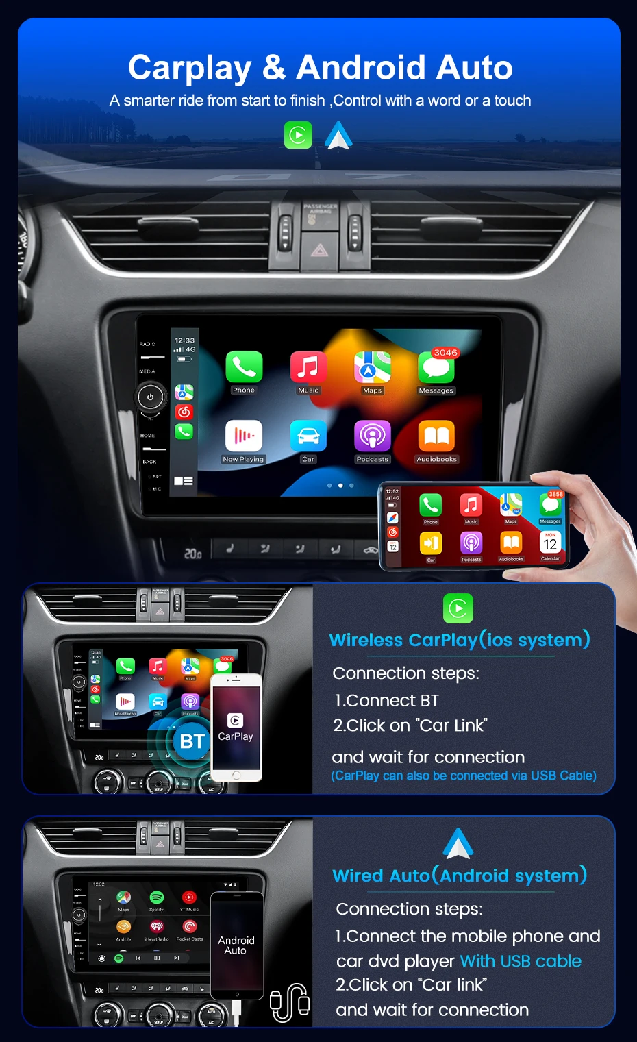 Android 11 Car Radio GPS Navigation WiFi SWC CarPlay Multimedia Player For BMW 1 Series E81 E82 E87 E88 DSP RDS IPS NO DVD 2 Din images - 6