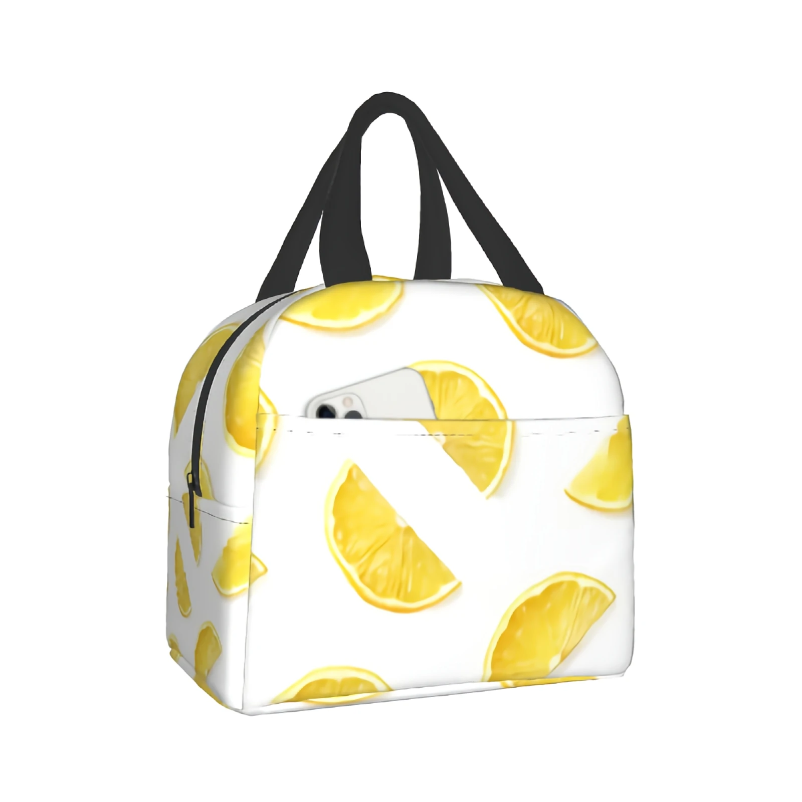 

Сумка для ланча с лимонными ломтиками, летняя Портативная сумка для хранения фруктов и лимона, изолированная сумка-холодильник для ланча для мужчин и женщин