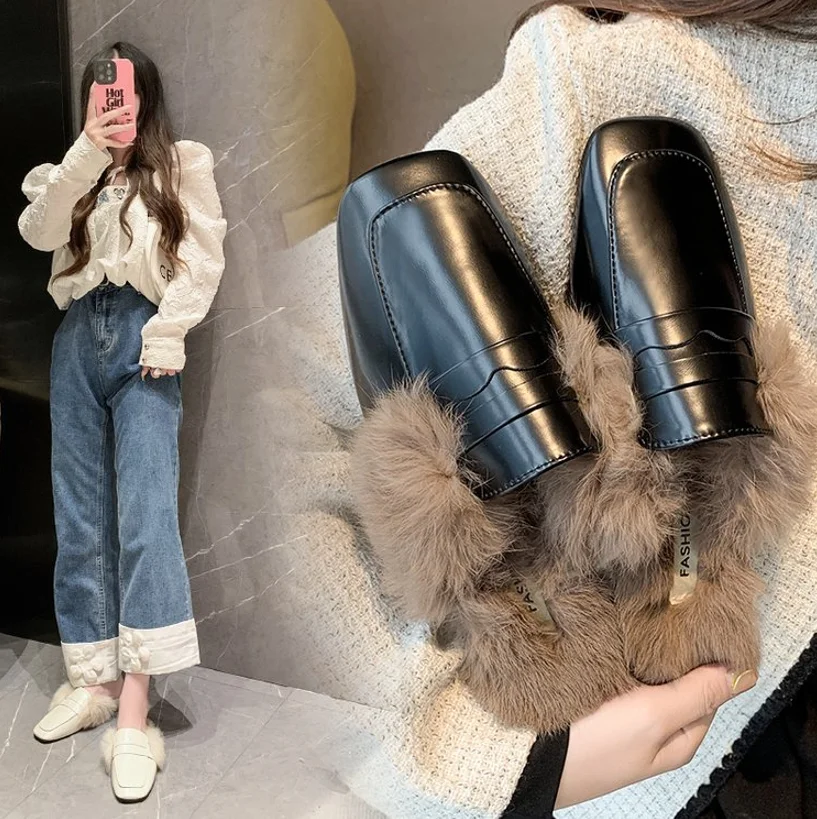 

2022 winter women's semi-trust shoes fashion hot new outer wear women's slippers low price free shipping shoes