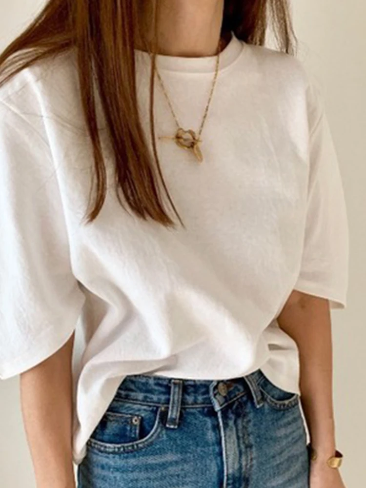 Женская футболка с коротким рукавом розовая или белая эластичная свободная