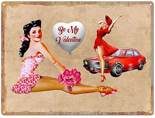 

Металлический жестяной ретро знак Be My Valentine, настенный плакат для кафе, бара, клуба, украшение для дома, металлический знак, деревенский гара...