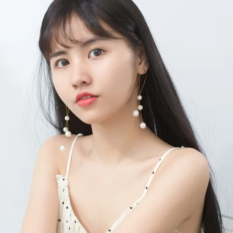 

Shell Pearl Earrings Women's Korean-Style Fresh Beading Synthetic Pearl Tassel Earrings