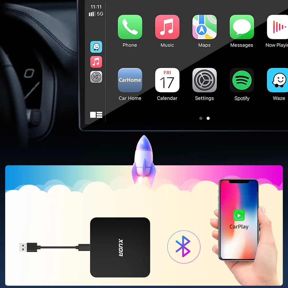 2 в 1 беспроводной адаптер Carplay для Apple iOS Android Авто Smart USB Plug and Play Ai Box Для Kia Volvo Audi MG VW