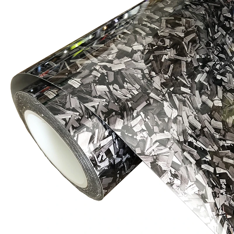 

New Arrival Gray Super Gloss PET Forged Carbon Fiber Vinyl Wrap With Air Release Technology Car Styling Stickers Decals