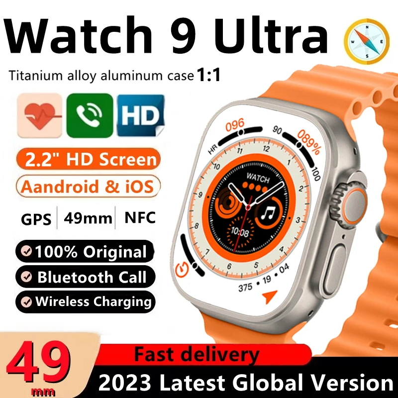 

Watch 9 Ultra Smart Watch Men Smartwatch Bluetooth Call Waterproof Sport Fitness Charging Watch Series 8 for Apple Watch Ultra