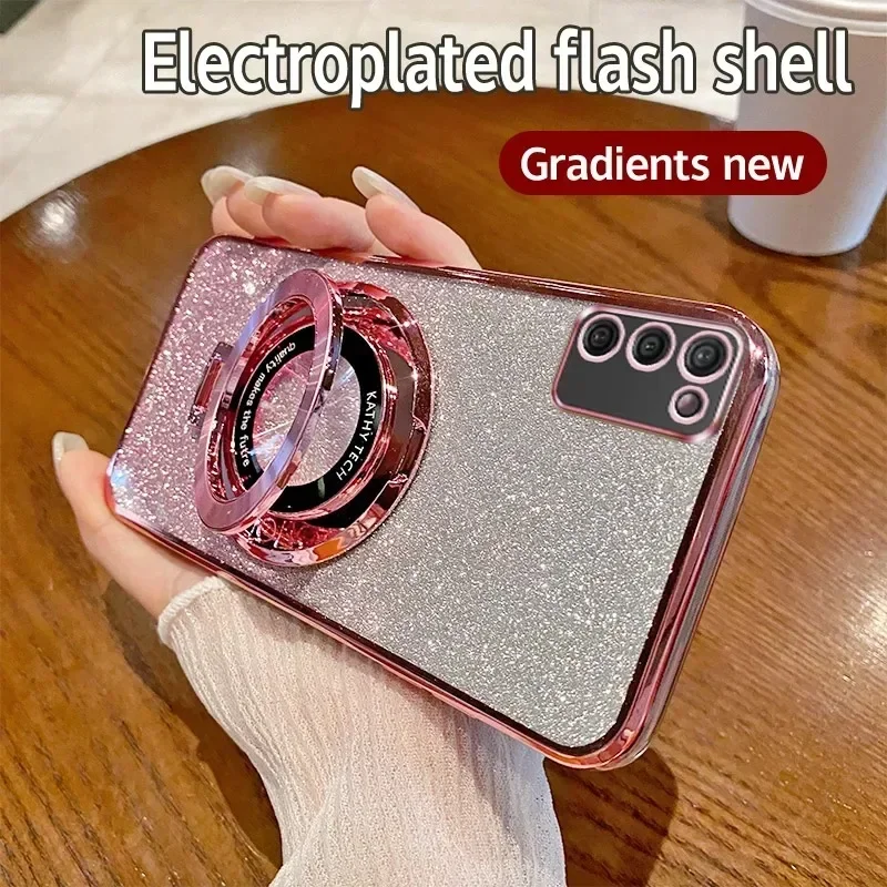 Чехол-подставка с градиентным блеском для Samsung Galaxy S23FE S24 S22 S21 S20 S10 Plus Note 20 Ultra 10 9 A06