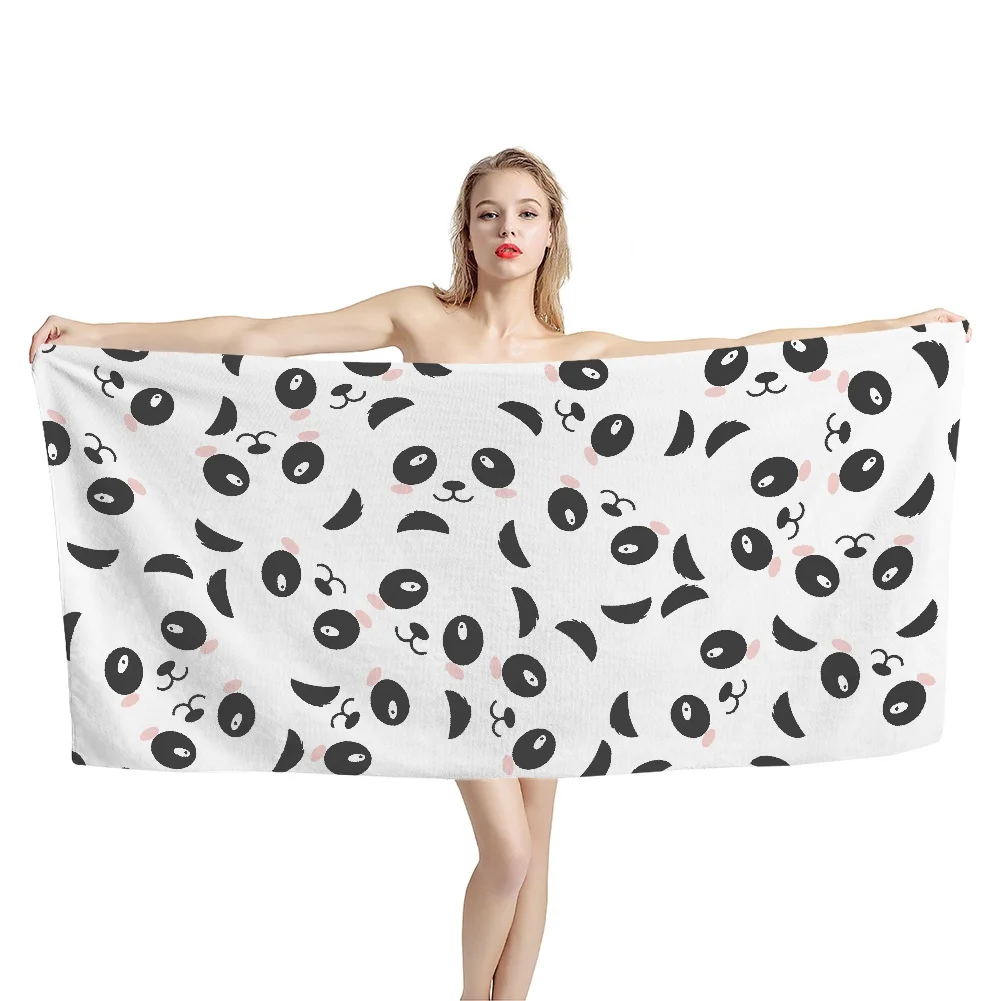 

2022 New Style Bamboo Cute Cartoon Panda Print Bath Towels Bathroom Face towel Beach Terry Bath Towels for Adults towel