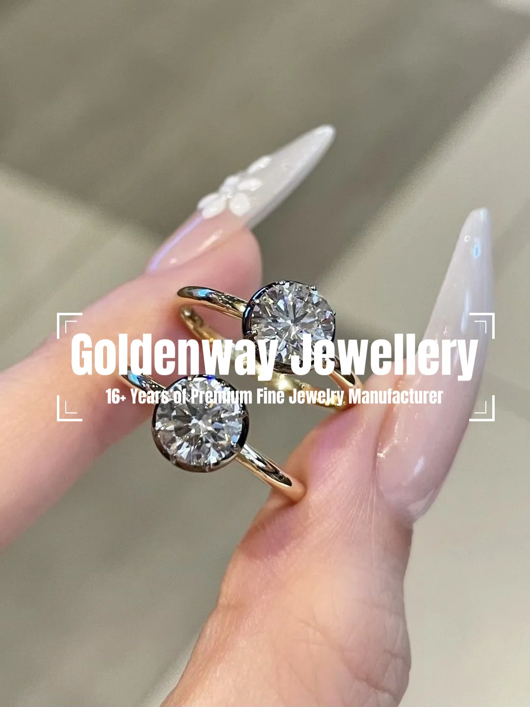 Фото Ювелирные изделия Goldenway Custom из серебра 925 пробы с высокоуглеродистыми/лабораторно выращенными бриллиантами/муассанитами, черное золото, любой дизайн, любой логотип, любой драгоценный камень №3