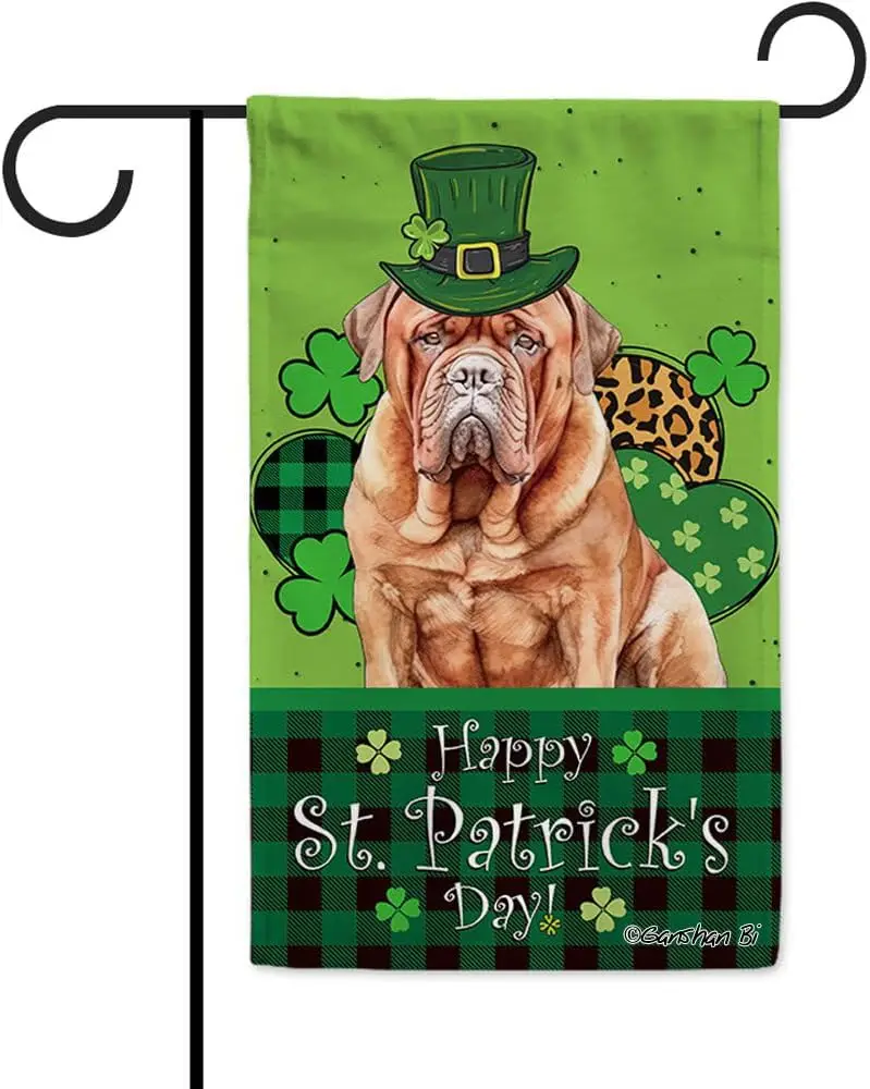 Садовый флаг Dogue de Bordeaux Happy St Patricks Day