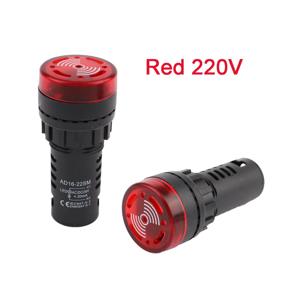

AD16-16SM 12 В 24 В 110 В 220 В вспышка сигнальная лампа красный светодиод активный зуммер промышленный пластиковый индикатор зеленый желтый красный
