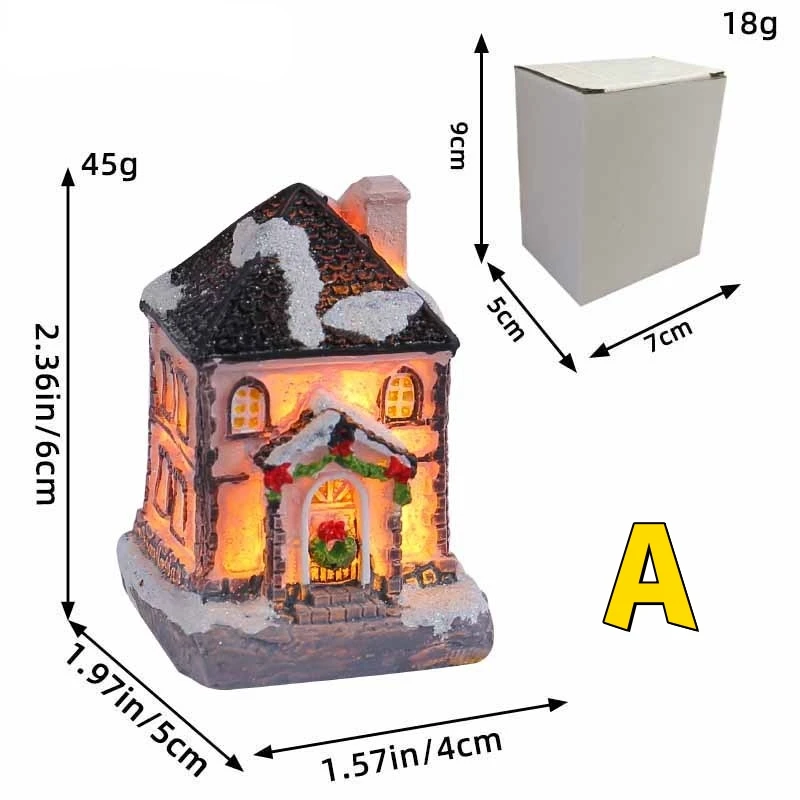 

Мини светодиодные рождественские домики из пластика