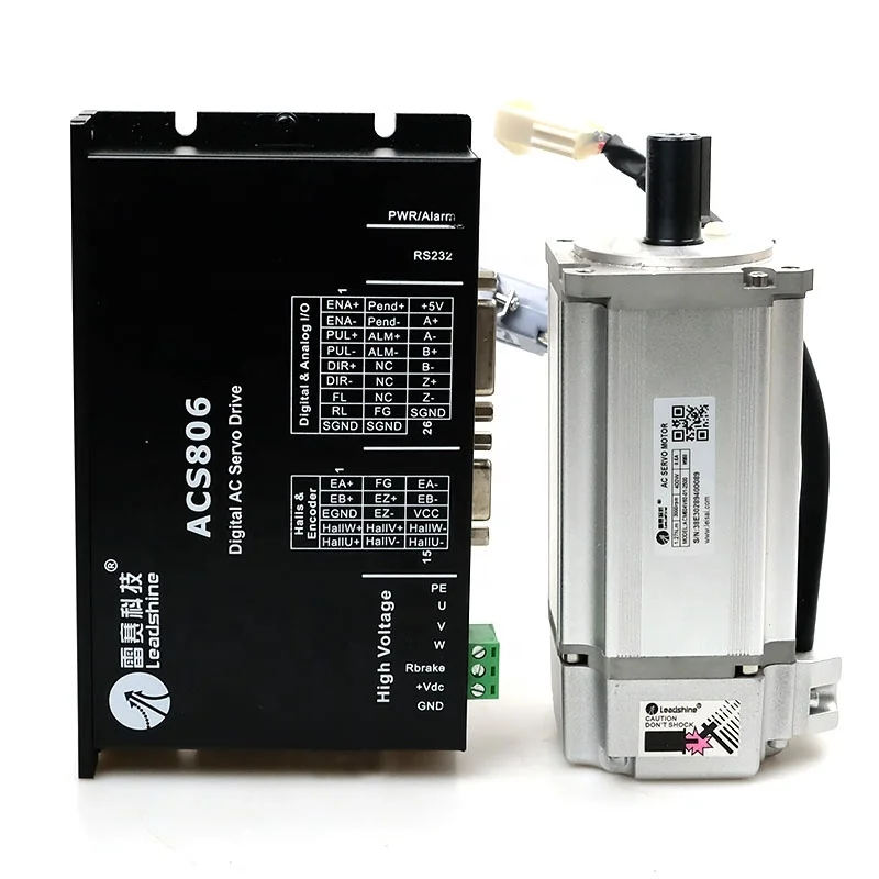 

Leadshine AC 400W 3000RPM Servo Motor Driver kit ACM604V60-01-1000 1.27N.m + ACS806 Driver with encoder & motor cable