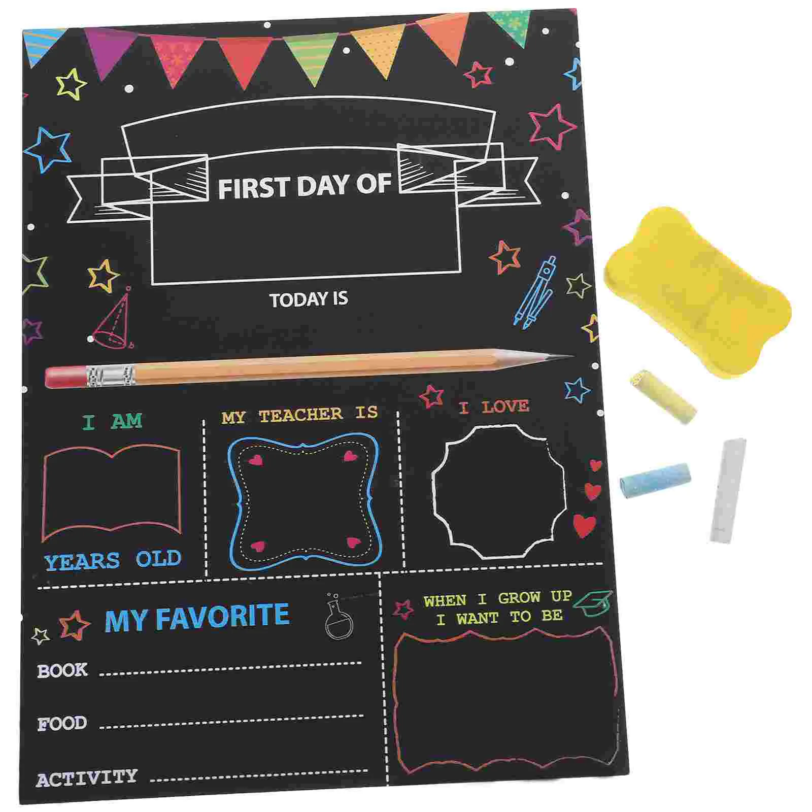 

School Daysign First Board Chalkboardto 1St Preschool Last Kindergarten Chalk My Wooden Children Supplies Signs Photo Kids