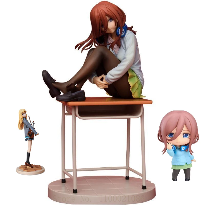 

NEW Q Version Gotoubun no Hanayome #1306 Nakano Miku Anime PVC Action Figure Collectible Desktop Model Figure Toy Doll Gift