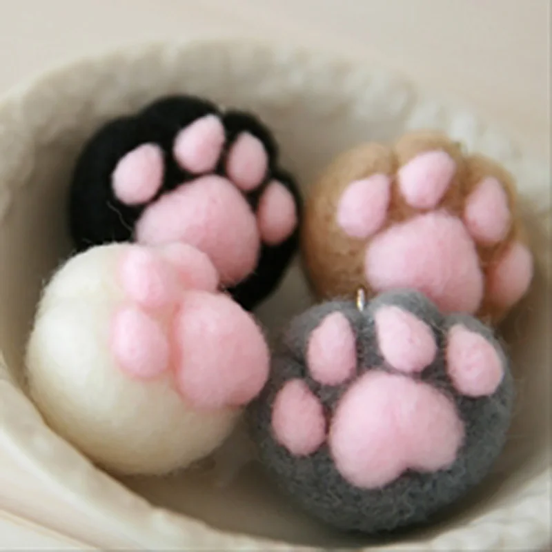 

Cat paw palm diy handmade material bag set birthday creative gift making wool felt poke