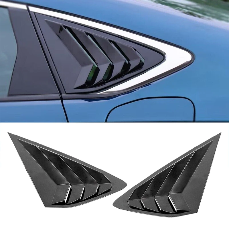 

1 Pair Rear Quarter Window Louver Shutter Cover Trim ABS Matte Black Fit for Honda Accord 2023 2024