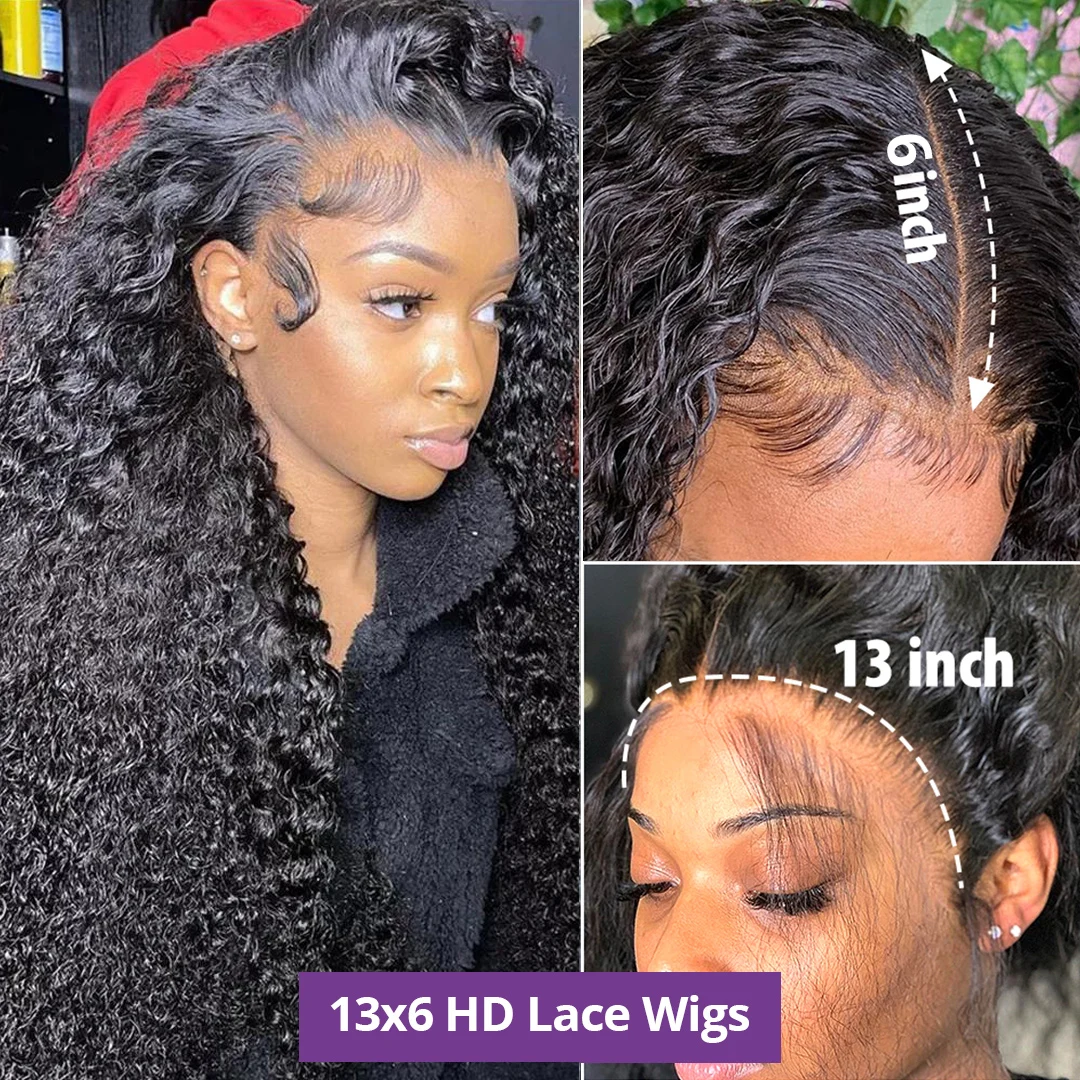 

Brazilian Water Wave Lace Frontal Wig Pre Plucked With Baby Hair Human Hair Wigs Water Curly 150% Lace Front Wig For Black Women
