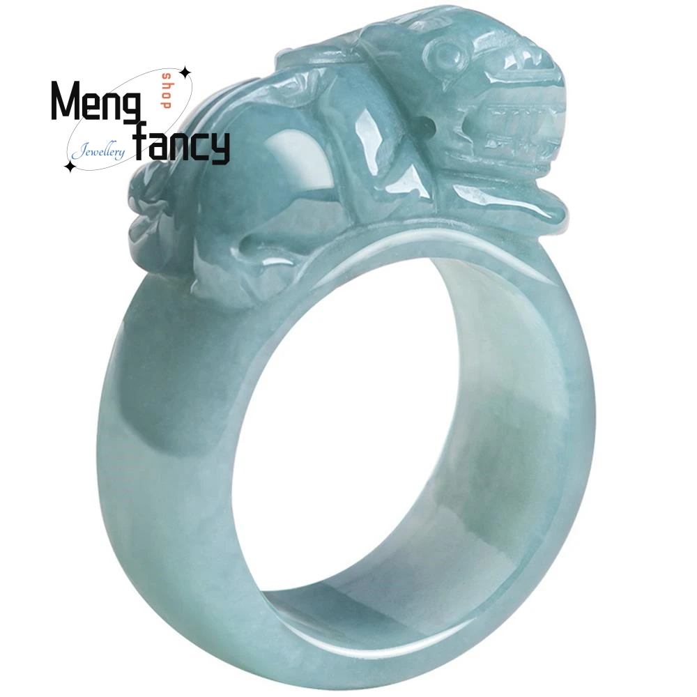 Природные товары Нефритовое синее кольцо pixiu на палец атмосферное pichu для мужчин