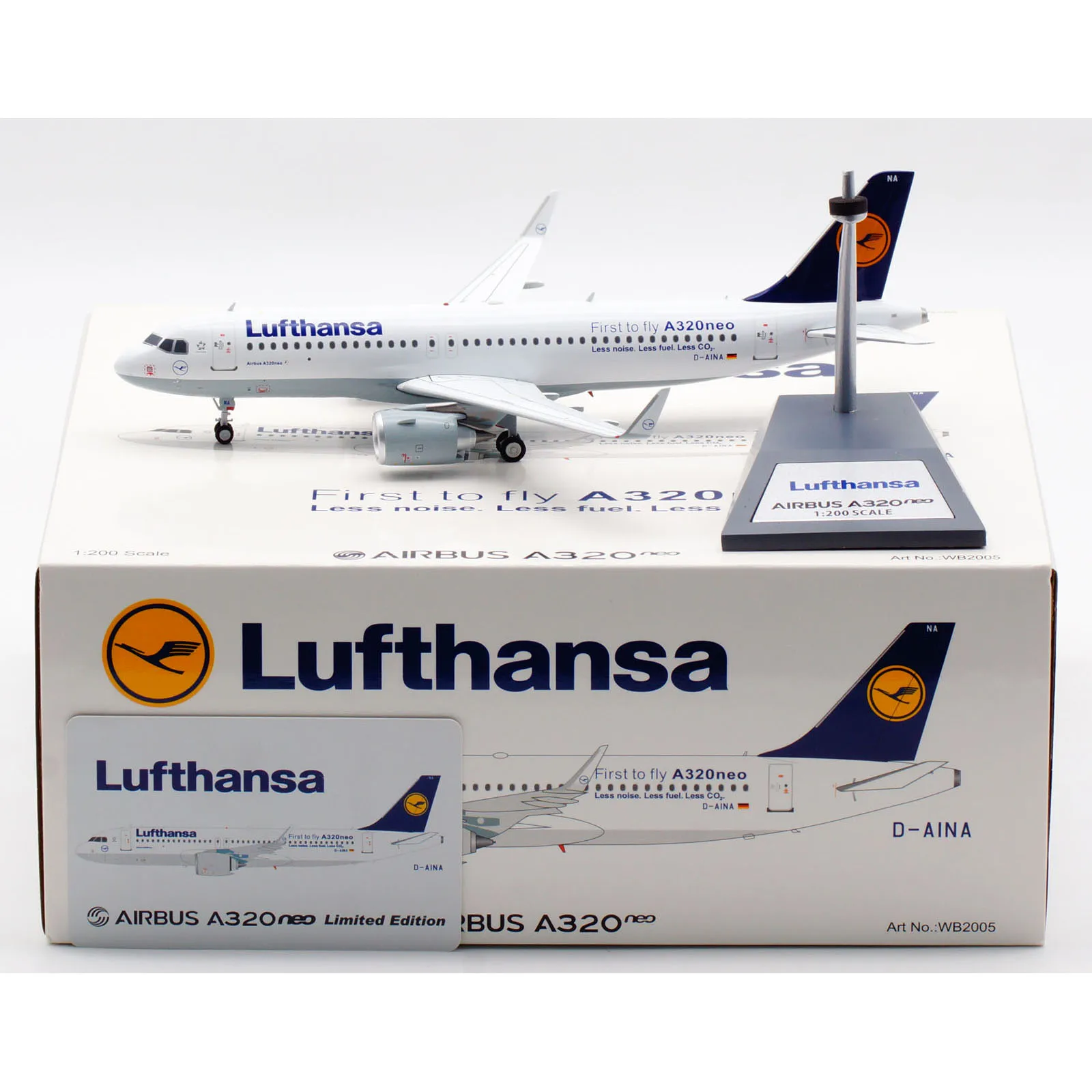 Коллекционный самолет WB2005 из сплава, подарок 1:200, авиакомпании Lufthansa «StarAlliance», модель самолета из сплава A320neo