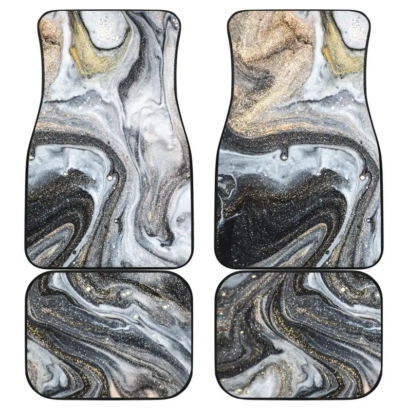 Gold Brown Marble Print Abstract Car Floor Mats, Car Floor Mats Set, Floor Mats for Car, Bohemian, Boho Chic images - 6