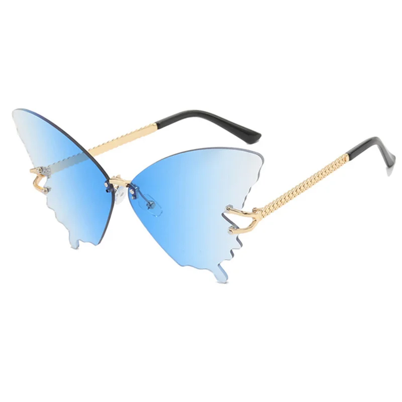 

New Butterfly Sunglasses Frameless Eyewear Women Sun Glasses Ladies Sunshade Rimless Oversized Eyeglasses Female UV400 Oculos