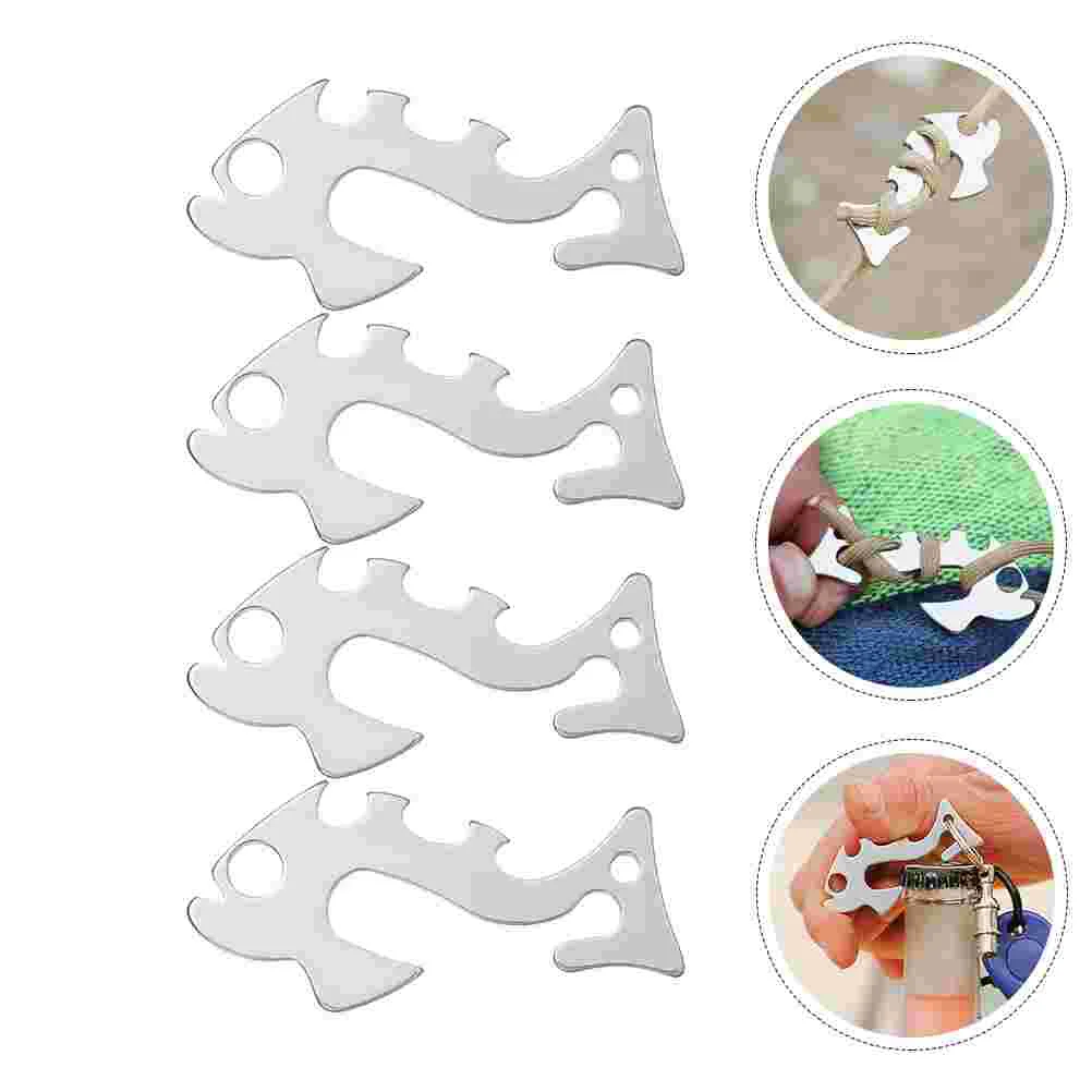 

4 Pcs Drawstring Tie Tent Buckles Wind Rope Cord Runner Camping Extender Stainless Steel Connector Gear Travel Heavy Duty