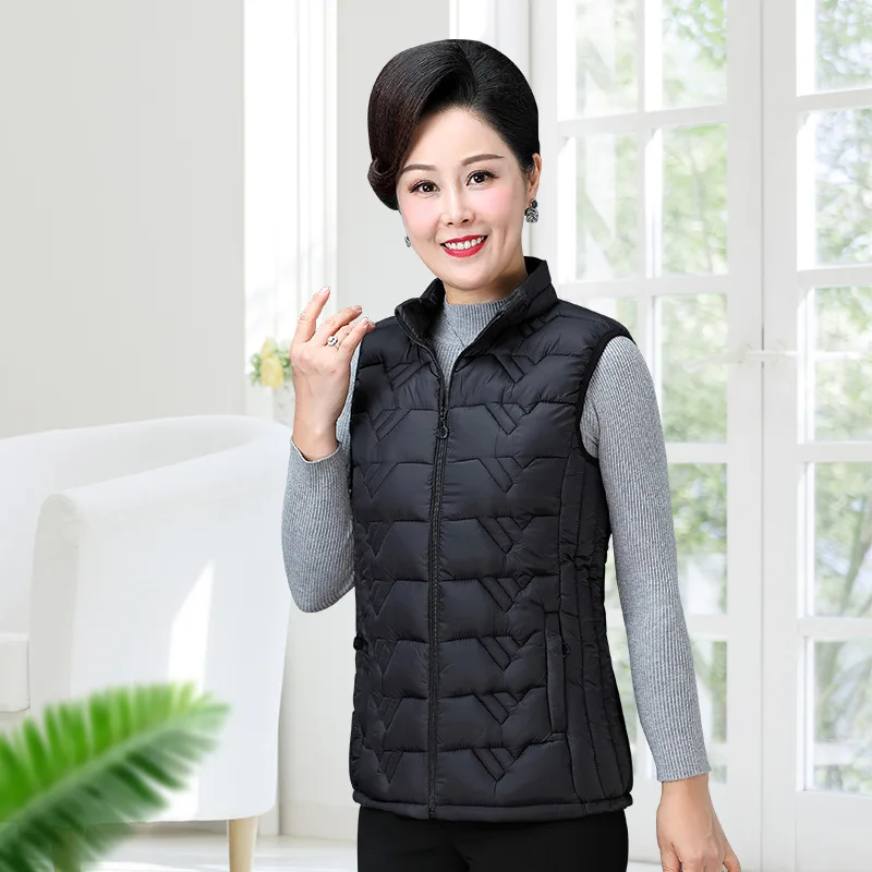 

Autumn Winter Cotton Vest Women Short Jacket OuterWear 2022 New Fashion All-Match Sleeveless Waistcoat Vests Woman Coat 6XL E408