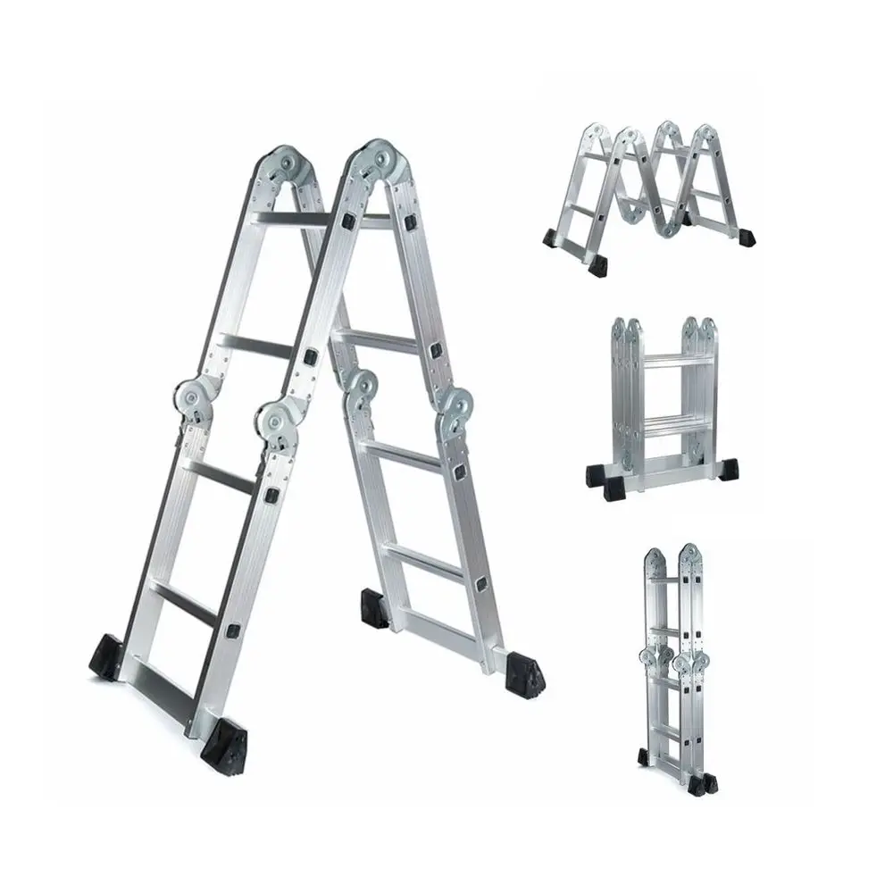 Top Design Aluminum Step Folding Ladders With Tool Shelf Traditional All-Aluminum Window With Ladder Reliable Aluminum Ladder
