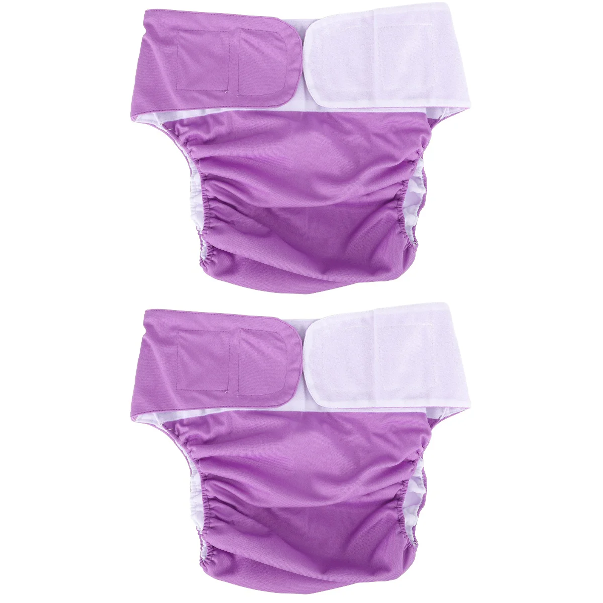 

2 Count Protective Elderly Diaper Diapers 75x65cm Reusable Nappy Purple Polyester Sticky