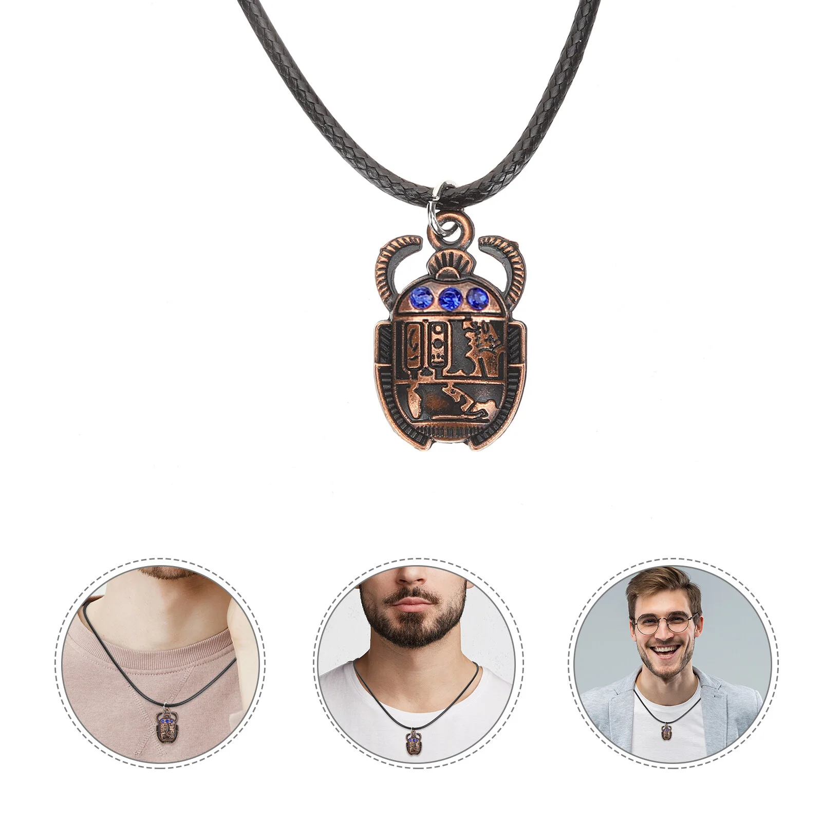 

6pcs Egyptian Necklace Scarab Pendant Necklace Neck Accessory for Men Women