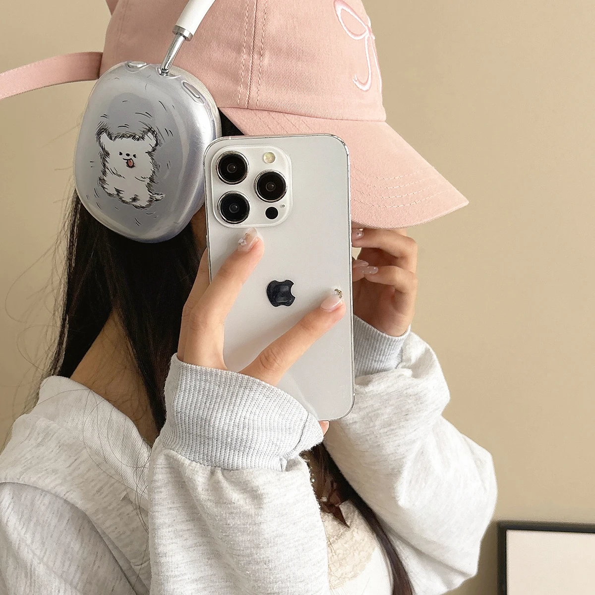 Фото Милый чехол для собаки для Airpods Max, защитный чехол с изображением животных для наушников Apple Bluetooth, чехол для Airpods Max, защита гарнитуры №2